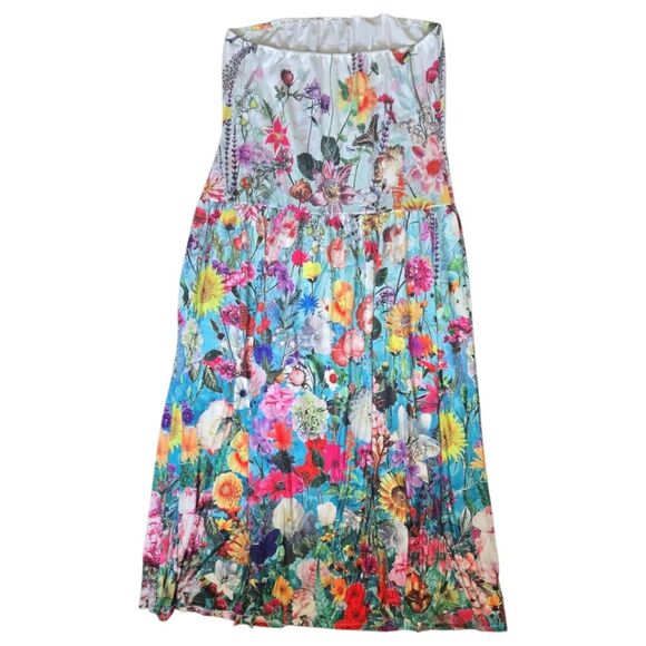 Funky Colorful Floral Strapless Dress - 3x - Picture 4 of 9
